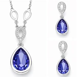 Swarovski Crystals Teardrop Necklace